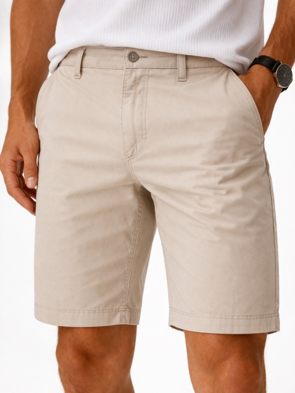Banana Republic Aiden Slim Fit Khaki Chino Short 9” Size 36 - Picture 2 of 8